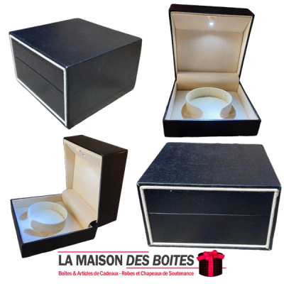 La Maison des Boîtes - Boîtes Créatives à LED pour Bijou Bracelet , Montre  - Noir  - (11x10x6.5cm) - Tunisie Meilleur Prix (Idé