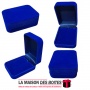 La Maison des Boîtes - Boite en velours à Bijoux  - Bleu- (6x7.5x3cm) - Tunisie Meilleur Prix (Idée Cadeau, Gift Box, Décoration