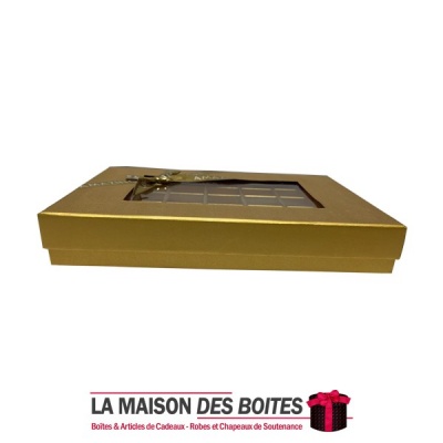 La Maison des Boîtes - Coffret Chocolat Rectangulaire de 35 Pièces-Bronze - Tunisie Meilleur Prix (Idée Cadeau, Gift Box, Décora