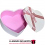 La Maison des Boîtes - Boîte Cadeau Sous Forme de Cœur Couvert de Semi Cuir - Rose - (L:20.5x17.5x8.7cm) - Tunisie Meilleur Prix