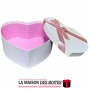 La Maison des Boîtes - Boîte Cadeau Sous Forme de Cœur Couvert de Semi Cuir - Rose - (S:10.5x13.5x 5cm) - Tunisie Meilleur Prix 