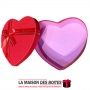 La Maison des Boîtes - Boîte Cadeau Sous Forme de Cœur  Couvert de Semi Cuir - Rouge - (L:20.5x17.5x8.7cm) - Tunisie Meilleur Pr