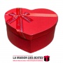 La Maison des Boîtes - Boîte Cadeau Sous Forme de Cœur  Couvert de Semi Cuir - Rouge - (L:20.5x17.5x8.7cm) - Tunisie Meilleur Pr