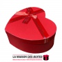 La Maison des Boîtes - Boîte Cadeau Sous Forme de Cœur Couvert de Semi Cuir - Rouge - (M:18.5x14x7cm) - Tunisie Meilleur Prix (I