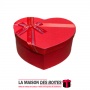 La Maison des Boîtes - Boîte Cadeau Sous Forme de Cœur Couvert de Semi Cuir - Rouge - (S:10.5x13.5x 5cm) - Tunisie Meilleur Prix