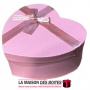 La Maison des Boîtes - Boîte Cadeau Sous Forme de Cœur Couvert de Semi Cuir - Rose - (L:20.5x17.5x8.7cm) - Tunisie Meilleur Prix