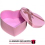 La Maison des Boîtes - Boîte Cadeau Sous Forme de Cœur Couvert de Semi Cuir - Rose - (M:18.5x14x7cm) - Tunisie Meilleur Prix (Id