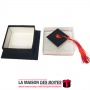 La Maison des Boîtes - Pâtisserie Carré pour Soutenance avec Couvercle Transparent (10 x 10 x 4 cm)  - Noir & Rouge - Tunisie Me