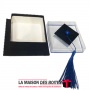 La Maison des Boîtes - Pâtisserie Carré pour Soutenance avec Couvercle Transparent (10 x 10 x 4 cm)  - Noir & Bleu - Tunisie Mei