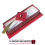 La Maison des Boîtes - Pâtisserie Rectangulaire pour Soutenance avec Couvercle Transparent (16.5 x 4.5 x 4 cm)  - Rouge & Doré -