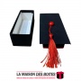La Maison des Boîtes - Pâtisserie Rectangulaire pour Soutenance avec Couvercle en Velours  (11 x 4 x 4 cm)  - Noir & Rouge - Tun