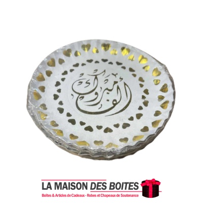 La Maison des Boîtes - 20 Assiettes Jetables pour Soutenance - Blanc & Doré - Tunisie Meilleur Prix (Idée Cadeau, Gift Box, Déco