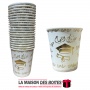 La Maison des Boîtes - 20 Gobelets Jetables pour Soutenance - Blanc & Doré - Tunisie Meilleur Prix (Idée Cadeau, Gift Box, Décor