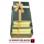 La Maison des Boîtes - Lot de 3 Boîtes Cadeaux Rectagulaire Cuir Briant  avec Couvercle Doré & Ruban Satiné Doré - Tunisie Meill