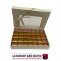 La Maison des Boîtes - Coffret Chocolat Rectangulaire de 35 Pièces- Écru - Tunisie Meilleur Prix (Idée Cadeau, Gift Box, Décorat
