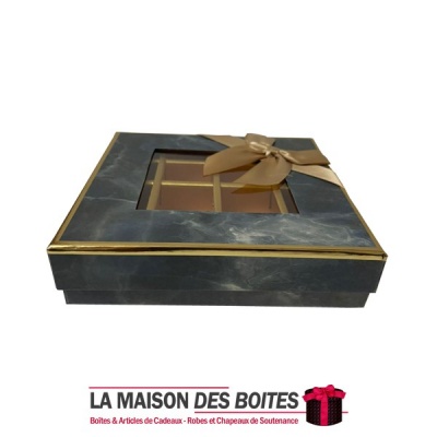 La Maison des Boîtes - Coffret Chocolat de 16 Pièces -Carré Granite vert - Tunisie Meilleur Prix (Idée Cadeau, Gift Box, Décorat