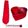 La Maison des Boîtes - Lot de 10 Boîtes Cadeaux Forme Cœur en Velour Rouge avec Couvercle Couvert de Sequin Rouge - Tunisie Meil