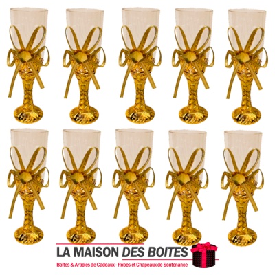 La Maison des Boîtes - Lot de 10 Coupes à Zrir En Plastique - Doré - Tunisie Meilleur Prix (Idée Cadeau, Gift Box, Décoration, S