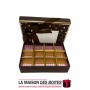 La Maison des Boîtes - Coffret Chocolat Rectangulaire de 12 Pièces -Marron Pointé en Doré - Tunisie Meilleur Prix (Idée Cadeau, 