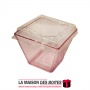 La Maison des Boîtes - Lot de 20 Boite Carré  à Zrir En Plastique avec Couvercle - Rose - Tunisie Meilleur Prix (Idée Cadeau, Gi