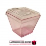 La Maison des Boîtes - Lot de 20 Boite Carré  à Zrir En Plastique avec Couvercle - Rose - Tunisie Meilleur Prix (Idée Cadeau, Gi