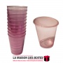 La Maison des Boîtes - Lot de 10 Gobelet  à Zrir En Plastique avec Couvercle - Rose - Tunisie Meilleur Prix (Idée Cadeau, Gift B