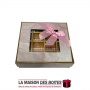La Maison des Boîtes - Coffret Chocolat de 16 Pièces -Carré Granite Rose - Tunisie Meilleur Prix (Idée Cadeau, Gift Box, Décorat