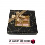 La Maison des Boîtes - Coffret Chocolat de 16 Pièces- Carré Noir & Doré - Tunisie Meilleur Prix (Idée Cadeau, Gift Box, Décorati