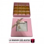 La Maison des Boîtes - Coffret Chocolat 16 pièces - Carré Rose - Tunisie Meilleur Prix (Idée Cadeau, Gift Box, Décoration, Soute