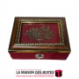La Maison des Boîtes - Coffret Cadeau Muslim Rectangulaire couvert de Velours Rouge  Contenant un Livre de Coran & Chapelet - Tu