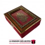 La Maison des Boîtes - Coffret Cadeau Muslim Rectangulaire couvert de Velours Rouge  Contenant un Livre de Coran & Chapelet - Tu