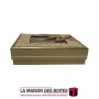 La Maison des Boîtes - Coffret Chocolat  de 16 Pièces- Carré Doré Pointé en Doré - Tunisie Meilleur Prix (Idée Cadeau, Gift Box,