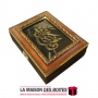 La Maison des Boîtes - Coffret Cadeau Muslim Rectangulaire couvert de Velours Noir Contenant un Livre de Coran & Chapelet - Tuni