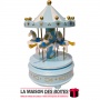 La Maison des Boîtes - Boîte à Musique pour Garçon Carrousel en Bois - Bleu - Tunisie Meilleur Prix (Idée Cadeau, Gift Box, Déco