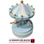 La Maison des Boîtes - Boîte à Musique pour Garçon Carrousel en Bois - Bleu - Tunisie Meilleur Prix (Idée Cadeau, Gift Box, Déco