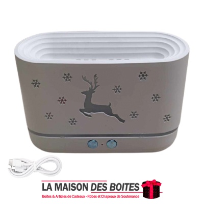 La Maison des Boîtes - Humidificateur d'Air Silencieux 300ml, Diffuseur d'Huile, Lampe à Flamme Alimentée par USB - Tunisie Meil
