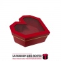 La Maison des Boîtes - Boîte Cadeau Sous Forme de Cœur avec Couvercle Transparent - Rouge -(S:19.7x20x9.8cm) - Tunisie Meilleur 