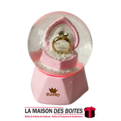 La Maison des Boîtes - Petite Boule de Neige Lumineuse pour une demande de mariage - Tunisie Meilleur Prix (Idée Cadeau, Gift Bo