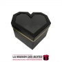 La Maison des Boîtes - Boîte Cadeau Sous Forme de Cœur avec Couvercle Transparent - Noir - (M:23x 22.2x11.2cm) - Tunisie Meilleu