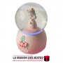 La Maison des Boîtes - Petite Boule  de neige Lumineuse en Cristal "Princesse"- Rose - Tunisie Meilleur Prix (Idée Cadeau, Gift 