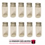 La Maison des Boîtes - Lot de 10 Petites Bouteilles en Verre avec Bouchon Métalique Argent  (2x5cm) - Tunisie Meilleur Prix (Idé