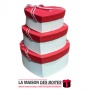 La Maison des Boîtes - Lot de 3 Boîtes Cadeaux Sous Forme de Cœur Beige avec Couvercle Rouge & Ruban - Tunisie Meilleur Prix (Id