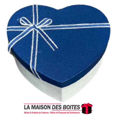La Maison des Boîtes - Boîte Cadeau Sous Forme de Cœur Beige avec Couvercle Bleu - (L:20.5x17.5x8.7cm) - Tunisie Meilleur Prix (