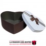 La Maison des Boîtes - Boîte Cadeau Sous Forme de Cœur Marron avec Couvercle Beige - (L:20.5x17.5x8.7cm) - Tunisie Meilleur Prix