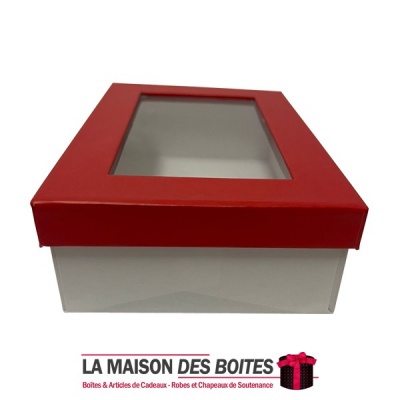 La Maison des Boîtes - Coffret  Pâtissière Rectangulaire Avec Fenêtre - (5x10x4.5cm) - Tunisie Meilleur Prix (Idée Cadeau, Gift 