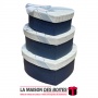 La Maison des Boîtes - Lot de 3 Boîtes Cadeaux Sous Forme de Cœur Bleu avec Couvercle Bleu Ciel & Ruban Satiné Bleu Ciel - Tunis