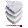 La Maison des Boîtes - Lot de 3 Boîtes Cadeaux Sous Forme de Cœur avec Couvercle Rose & Ruban Satiné Rose - Tunisie Meilleur Pri