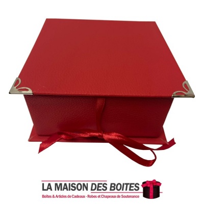 La Maison des Boîtes - Coffret  Pâtissière Carré - Rouge - (12x12x6cm) - Tunisie Meilleur Prix (Idée Cadeau, Gift Box, Décoratio