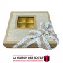 La Maison des Boîtes - Coffret Chocolat Carré avec Couvercle Transparent  - 25 pièces - Kraft - Tunisie Meilleur Prix (Idée Cade