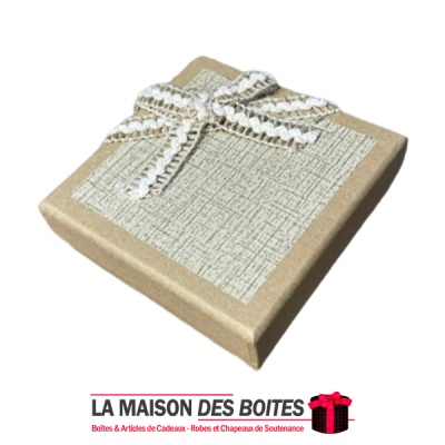 La Maison des Boîtes - Coffret Chocolat Carré avec Couvercle  - 9 pièces - Kraft - Tunisie Meilleur Prix (Idée Cadeau, Gift Box,